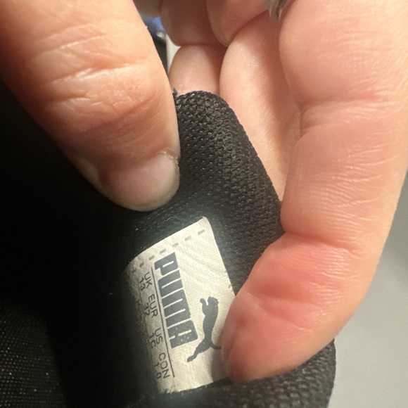 Puma Cats Black Leather Sneakers with White Stripe - Picture 10 of 10